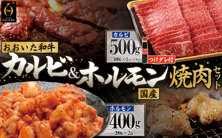 おおいた和牛カルビ&国産ホルモン焼肉セット[合計900g]つけダレ付 G3