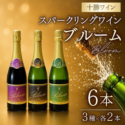 十勝ワイン ブルーム6本セット スパークリング 北海道ワイン シャルドネ 山幸 白 食前酒 お祝い 辛口
