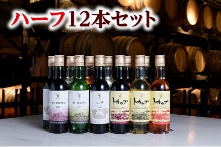【北海道】ハーフボトル12本　十勝ワイン　トカップワイン　山幸ワイン　ワイン　ミニワイン　北海道ワイン