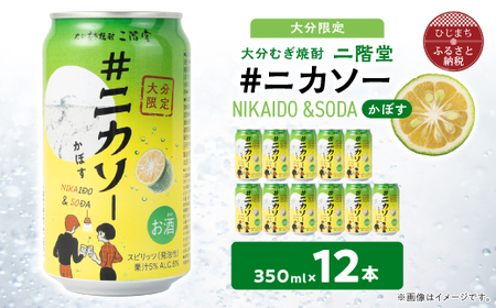 [大分限定]大分むぎ焼酎 二階堂 #ニカソー缶カボス 350ml×12本 AG59