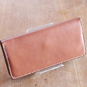 手作りレザーの長財布(ブラウン) YS02