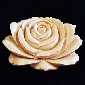 つげ細工 ブローチ(薔薇) 約8cm×6.5cm