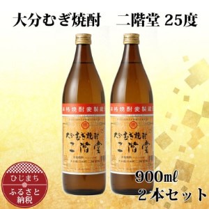 大分むぎ焼酎 二階堂25度 (900ml) 2本セット AG38_大分むぎ焼酎 二階堂 麦焼酎 焼酎 酒 酒セット 焼酎セット  まとめ買い_【1275014】