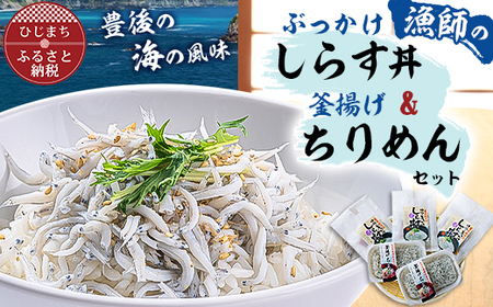 豊後の海の風味　口いっぱいに広がる新鮮な味わい　漁師のぶっかけしらす丼＆釜揚げちりめん【配送不可地域：離島】【1401172】