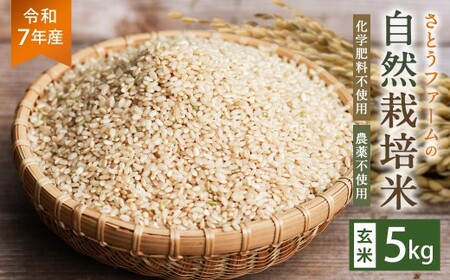 [令和7年産]さとうファームの自然栽培米(玄米5kg)ふっくら つやつや おいしい 美味しい 贈り物 単一原料米