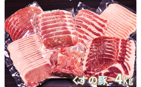 くすの豚 4kg くすの豚 大分県 玖珠町 国産 豚肉 詰め合わせ セット 4kg 250g 小分け 真空パック 冷凍 ストレスフリー 肉料理 焼肉 しゃぶしゃぶ 鍋料理 バラ 肩ロース ロース モモ 肩バラ おいしい