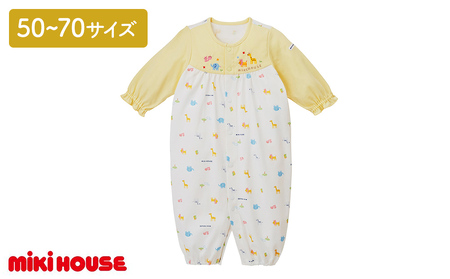 ミキハウス 天竺プリント ツーウェイオール(黄) ベビー服 ベビー ベビー用品 赤ちゃん 新生児 吸水性 ツーウェイオール