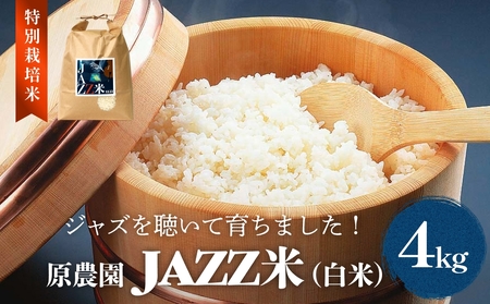 令和7年度産 原農園 JAZZ米 (白米) 4kg にこまる JAZZ 有機栽培 特別栽培米 堆肥 光合成細菌 有効微生物 アートテン農法 抗酸化農法 有効微生物農法 きりかぶ山 地力 白米 環境 地域特産 自然栽培 完熟堆肥 健康