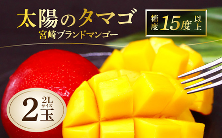 [期間限定]太陽のタマゴ 宮崎ブランドマンゴー 約700g 2Lサイズ(2玉)くだもの 完熟 フルーツ