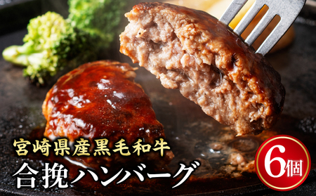 [創業40年]老舗ハンバーグ店 宮崎県産黒毛和牛合挽ハンバーグ140g×6個 お肉 牛肉 合挽