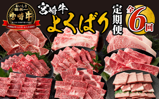 宮崎牛よくばり定期便全6回 ステーキ 焼肉 スライス