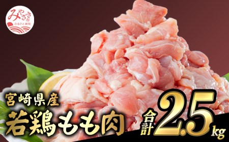 宮崎県産若鶏もも肉 2.5kg(250g×10パック) 鶏肉 唐揚げ 焼き鳥