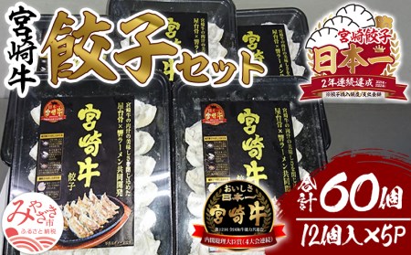 宮崎牛餃子セット 12個入り/5パックセット 合計60個