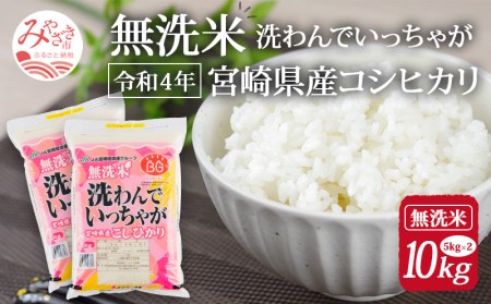 令和4年産無洗米 洗わんでいっちゃが宮崎県産コシヒカリ10kg(5kg×2袋