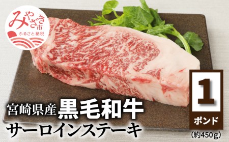 宮崎県産 サーロインステーキ 黒毛和牛 450g 国産 ステーキ用 1ポンド