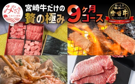 定期便 宮崎牛食べ比べ贅の極み(9ヶ月コース)