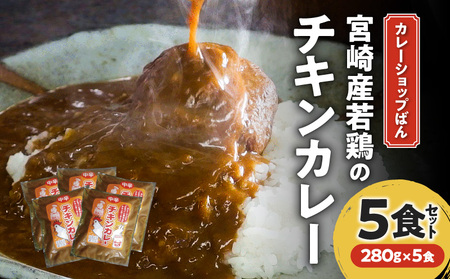 カレーショップばん 宮崎産若鶏のチキンカレー5食セット 老舗カレー専門店 チキンボール 秘伝のたれ