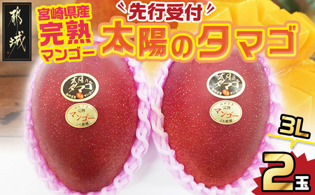 【先行受付!】宮崎県産完熟マンゴー 太陽のタマゴ【3L×2玉】化粧箱入り≪2026年5月中旬以降順次お届け≫_AF-0115