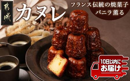 フランス伝統の焼菓子〜カヌレ〜10個入≪みやこんじょ特急便≫_AA-C217-Q_(都城市) カヌレ 焼菓子 ティータイム カリッ モチッ バニラ フランス 10個