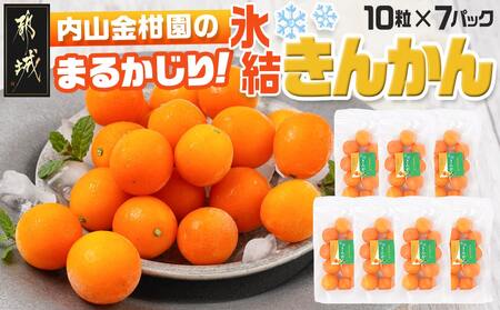 内山金柑園のまるかじり氷結きんかん7パック_AO-J703_(都城市) 内山金柑園 完熟きんかん 氷結きんかん 急速冷凍 糖度16%以上 シャーベット 10粒