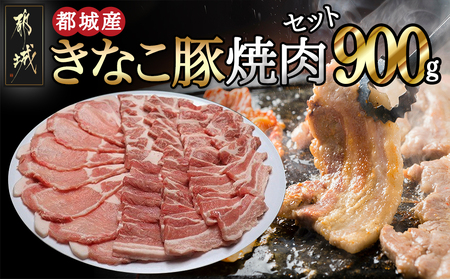 「きなこ豚」焼肉900gセット_AA-1201_(都城市) 宮崎県産豚肉 きなこ豚 豚バラ焼肉用 (300g) 豚肩ロース焼肉用 (300g) ロース生姜焼き用 (300g) BBQセット バーベキュー 焼き肉セット