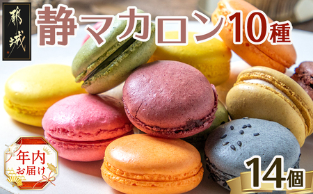 [年内お届け]静マカロン14個セット≪2024年12月20日〜31日お届け≫_11-C202-HNY_(都城市) スイーツ 合計14個 包装 日向夏 マンゴー いちご ショコラ バイオ茶 黒ごま ラムレーズン コーヒー 塩キャラメル ショコラフランボワーズ お菓子 おやつ ごほうびスイーツ 贈答 プレゼント