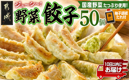 831ハチサンイチの野菜餃子50個入り ≪みやこんじょ特急便≫_LF-K603-Q_(都城市) 野菜餃子50個 柚子胡椒たれ付 大容量