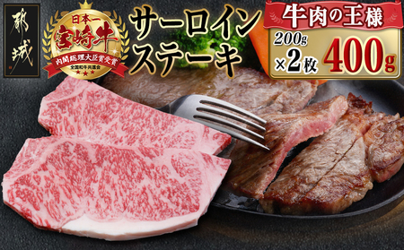 宮崎牛サーロインステーキ(200g×2枚)_AC-N401_(都城市) ステーキ 牛肉 宮崎牛 和牛 国産 サーロイン 400g 贈答用 ギフト