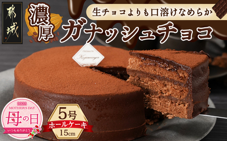 [母の日]風味豊かなガナッシュチョコ15cm≪5月8日〜11日お届け≫_LE-7601-MG_(都城市) ココアスポンジ ガナッシュチョコクリーム ビター チョコ好き 5号