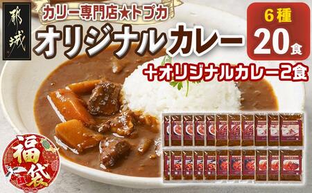 [福袋★2026]カリー専門店☆トプカのオリジナルカレー6種20食セット+2食_AE-J901-F2026_(都城市) カレー専門店 手づくり レトルト 宮崎牛 牛肉 赤鶏 地頭鶏 鶏肉 炭火焼 どんぐりの恵 豚肉 猪 鹿 ジビエ