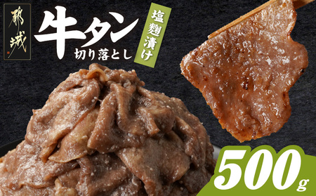 牛タン切り落とし 塩麹タレ漬け500g_LF-3323_(都城市)