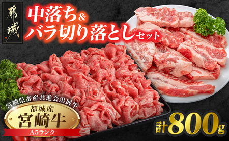 [共進会牛](A5)宮崎牛中落ち&バラ切り落としセット_17-2504_(都城市) 宮崎県 宮崎牛 中落ち バラ 煮込み おでん 焼肉 すき焼き 牛丼 品評会出展牛 特別セット