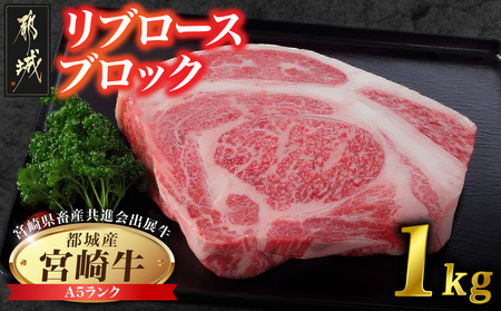 [共進会牛](A5)宮崎牛リブロースブロック1kg_AF-2503_(都城市) 宮崎県 宮崎牛 リブロース 1000g ブロック肉 真空 品評会出展牛 特別セット
