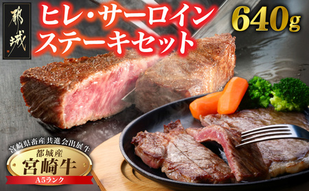 [共進会牛](A5)宮崎牛ヒレ・サーロインステーキセット_AF-2504_(都城市) 宮崎県 宮崎牛 ヒレ サーロイン ステーキ 真空 品評会出展牛 特別セット