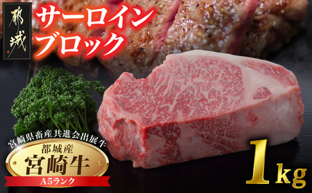 [共進会牛](A5)宮崎牛サーロインブロック1kg_AI-2504_(都城市) 宮崎県 宮崎牛 サーロイン ロース 1000gブロック ステーキ 真空 品評会出展牛 特別セット