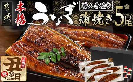 [丑の日]職人手焼きの本格うなぎ蒲焼き5尾≪7月20日〜25日お届け≫_32-33-003-5-UG_(都城市) うなぎ 蒲焼き 5尾 たれ 鰻 かば焼き 土用の丑の日