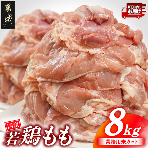 【業務用】国産若鶏もも肉8kg≪みやこんじょ特急便≫_23-33-004-8kg-Q