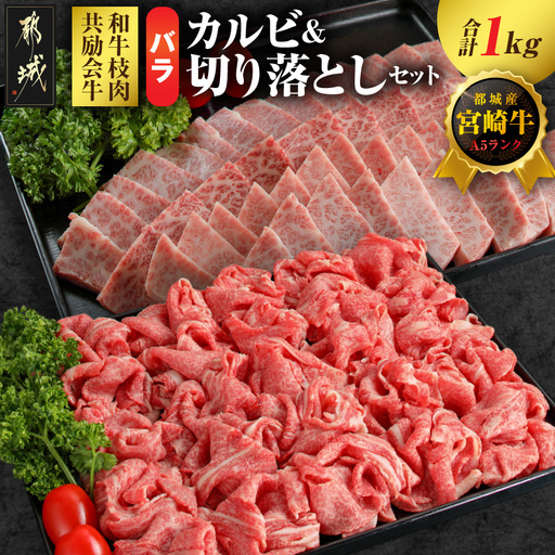 【和牛枝肉共励会牛】(A5)宮崎牛バラカルビ&バラ切り落としセット_26-25-011_(都城市) 宮崎県 宮崎牛 バラ カルビ 焼肉 切り落とし すき焼き 牛丼 品評会出展牛 特別セット