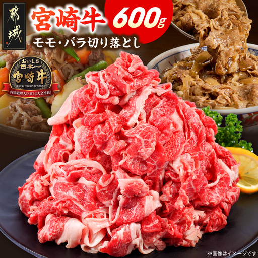 宮崎牛モモ・バラ切り落とし600g〔12-84-013-600g〕