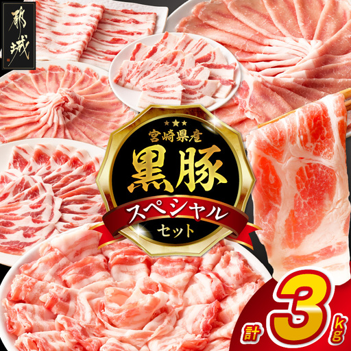 宮崎県産黒豚3kgセット〔33-M6-005-3kg〕_(都城市)