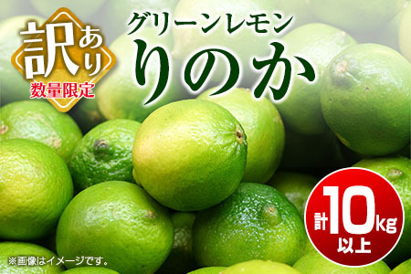 訳あり 数量限定 グリーンレモン りのか 計10kg以上 期間限定 フルーツ 果物 くだもの 柑橘 レモン 檸檬 レモンティ レモネード 国産 食品 デザート スイーツ 人気 おすすめ ご家庭用 訳アリ おすそ分け 新鮮 産地直送 宮崎県 日南市 送料無料_BB129-23