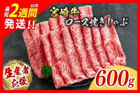 [最短2週間以内で発送]生産者応援 数量限定 宮崎牛 ロース 焼きしゃぶ 計600g 牛肉 ビーフ 黒毛和牛 ミヤチク 国産 ブランド牛 食品 おかず おすすめ 贅沢 イベント お取り寄せ グルメ パック数が選べる 送料無料_CC51-24-2W