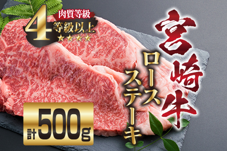 宮崎牛 ロース ステーキ 計500g 牛肉 ビーフ 黒毛和牛 国産 ブランド牛 食品 人気 おすすめ 真空パック 小分け 個包装 おかず 焼肉 BBQ 鉄板焼き 高級 贅沢 ご褒美 ディナー お祝い 記念日 おもてなし お取り寄せ グルメ おすそ分け 宮崎県 日南市 送料無料_EB2-191