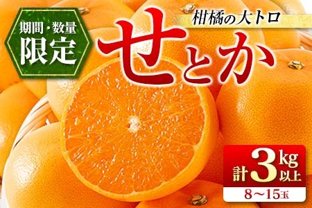 数量限定 柑橘の大トロ せとか 計3kg以上 先行予約 フルーツ 果物 くだもの 柑橘 みかん オレンジ 期間限定 2025 希少 フルーツサンド フルーツ大福 国産 食品 おすすめ デザート おやつ ギフト 贈り物 贈答 宮崎県 日南市 送料無料_CC29-23