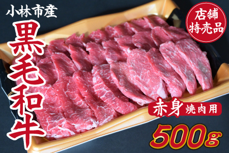 [C152・店舗特売品] 小林市産黒毛和牛赤身焼肉用 500g(国産 黒毛和牛 赤身 赤身肉 モモ 送料無料 ふるさと納税) 焼肉 和牛焼肉 牛肉焼肉 赤身焼肉 国産焼肉
