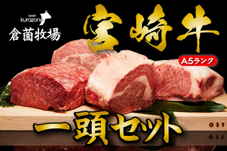 [C172・倉薗牧場直送]長期育成牛・小林市産くらぞの宮崎牛A5等級 一頭セット 宮崎牛A5等級一頭 セット 宮崎牛 牛肉ブロック