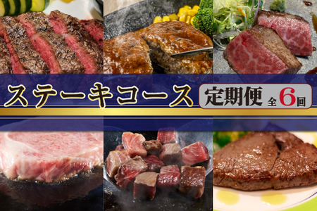 [ステーキ定期便]百名店ステーキコース 全6回(牛肉 黒毛和牛 ヒレ モモ サーロイン ロース ハンバーグ 赤身 希少部位 定期便)