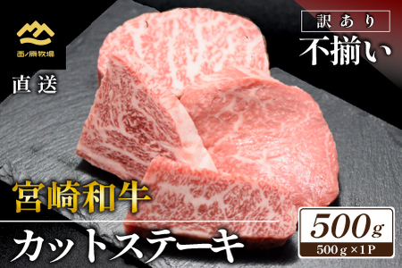 [生産者まかない用特別提供品]宮崎和牛不揃いカットステーキ 500g(国産 牛肉 国産牛 和牛 黒毛和牛 赤身 不揃い ステーキ 焼肉) ステーキ 和牛ステーキ 牛肉ステーキ 国産ステーキ 訳ありステーキ