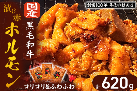 [数量限定]漬け赤ホルモン620g コリコリミックス(210g×2P)ふわふわ牛腸(200g×1P) 焼肉 BBQ 人気 ホルモン ホルモン焼き ホルモン肉 味付きホルモン 味付き肉 ほるもん 焼肉用ホルモン 冷凍ホルモン