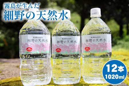 [シリカたっぷり]細野の天然水 1020ml×12本 1箱 (ミネラルウォーター 天然水 水 中硬水 シリカ シリカ水 ミネラル 美容 健康 人気 霧島 宮崎県 小林市)